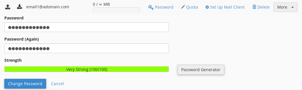 cPanel Change Password